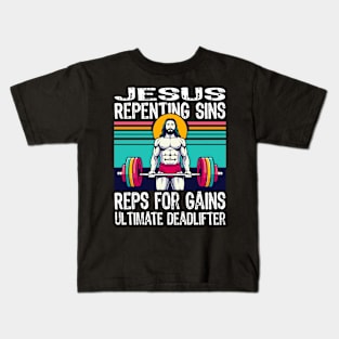 Jesus The Ultimate Deadlifter Kids T-Shirt